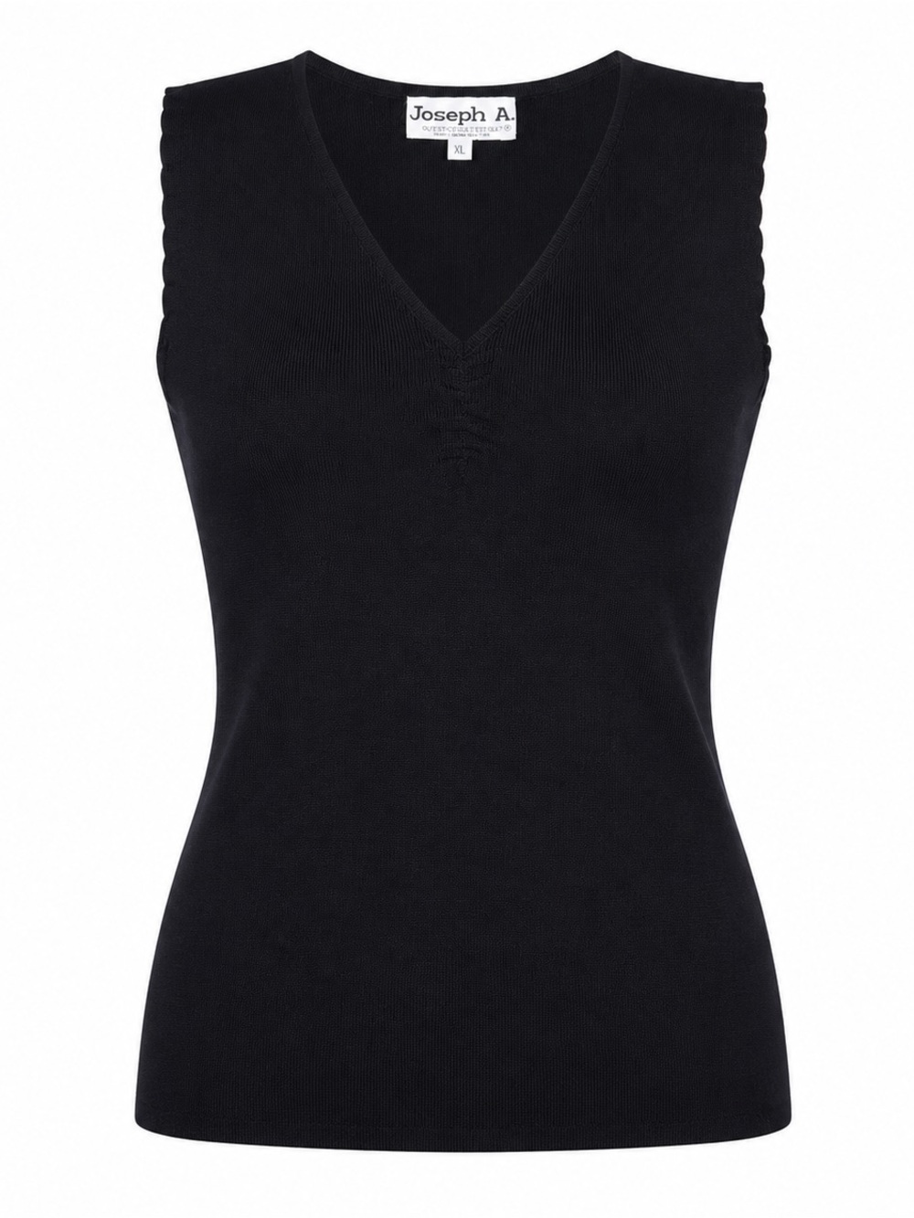 Joseph Black V-Neck Sleeveless Knit Tank